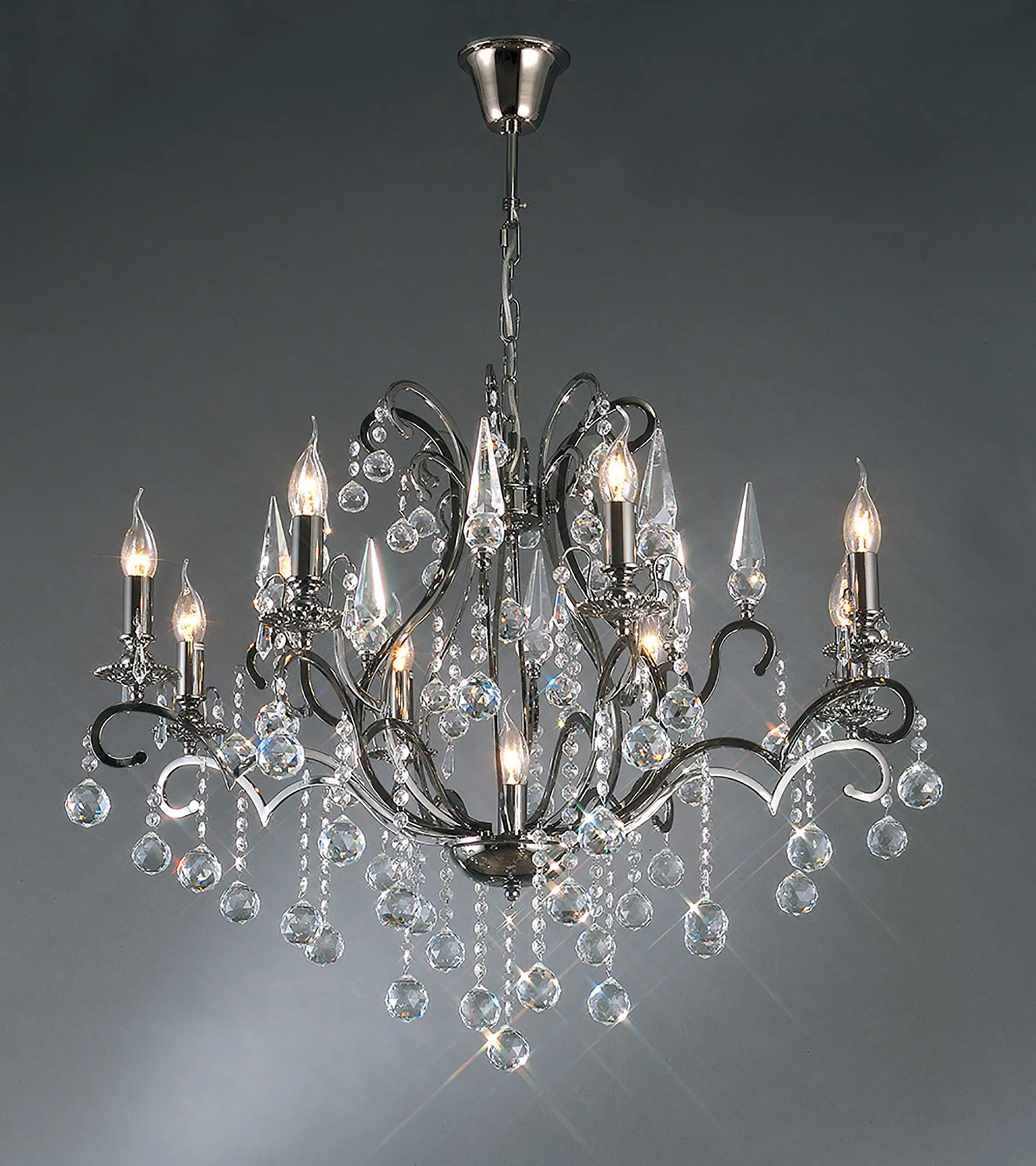 Pescara Crystal Ceiling Lights Diyas Multi Arm Crystal Fittings